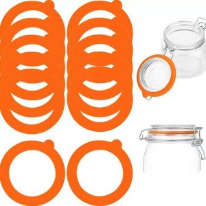 Joints en caoutchouc pour bocaux, orange, 95 x 73 mm, lot de 12 Joints de remplacement en silicone Joints en caoutchouc pour bocaux &Eacute;tanch&eacute;it&eacute;