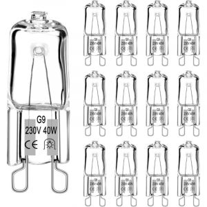 Ampoule Halog&egrave;ne G9(12 Pi&egrave;ces) Ampoule G9 40w 230v Blanc Chaud 560LM 2700K Sans Scintillement Dimmable Ampoule Halogene Four Ampoule four 40W 300
