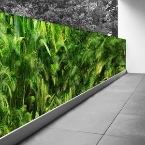 Brise vue Trompe l'oeil - 120x360 cm - Jungle - Recto Imprimé / Verso BlancBâche Pleine - 100% d'occultation