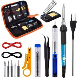 Fer à Souder Kit Fer a Souder Etain Kit de Fer à Souder 60W pour Débutants 16 en 1 avec Température Réglable de 200 °C à 450 °C pour Souder et