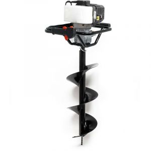 Wiltec - Kit Tarière thermique à essence – 530 x 370 x 320 mm – Moteur 2 temps 1,4 kW 1,9 cv – Cylindrée 52 cm³ – Perceuse de sol Jardinage