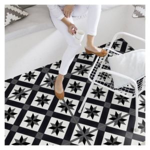 Dalle de sol PVC prête à poser effet carreaux ciment cordoba black GERFLOR - 2.23 m²