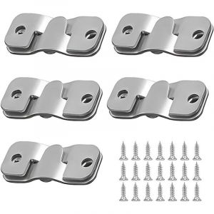 Lot de 10 Supports Incrust&eacute;s pour T&ecirc;te de Lit ou Miroir, Montage Discret en Acier Inoxydable, Quincaillerie Murale