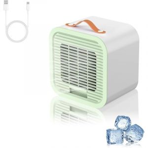 Mini climatiseur portable, climatiseur mobile silencieux, climatiseur mobile à chargement USB, 3 vitesses, petit ventilateur de table personnel, mini