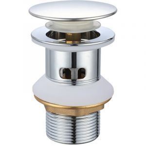 Csparkv - Perfor&eacute; - Bonde de Lavabo Pop-up sans Trop-plein, Vidage Clapet Push Open Pour Lavabo en Laiton, Chrom&eacute;