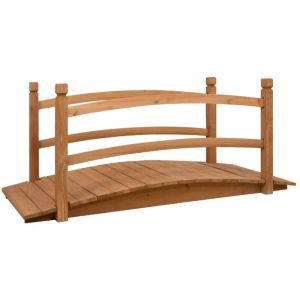 Pont de jardin Pont en bois Pont de Bassin 140x60x60 cm Bois de sapin massif 95338