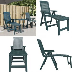 Vidaxl - Chaise longue vert plastique - Chaise Longue - Transats - Mobilier De Jardin - Chaises Longues Ext&eacute;rieures - D&eacute;tente Ext&eacute;rieure - Home &