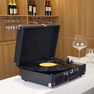 Tourne-disque vinyle vintage bt Phonographe usb Enregistrement 33/45/78 tr/min Prise en charge des disques 7/10/12 pouces Platine vinyle portable