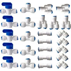 Raccord Osmoseur de filtre &agrave; eau, Raccord Droit 1/4" (6MM) Pushfit pour Tuyau de Filtre &agrave; Eau, Raccords pour R&eacute;frig&eacute;rateur Tubes de (Robinet Combin&eacute;