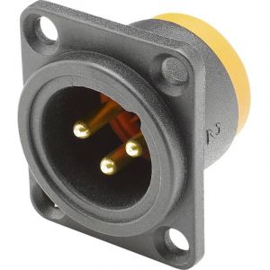 XLR embase mâle Hicon HI-X3DM-HD-B Nombre de pôles: 3 noir 1 pc(s)