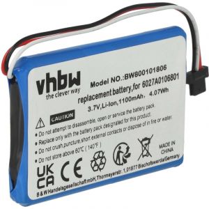 Vhbw - 1x Batterie compatible avec TomTom xl iq Routes Edition, XL2 V4, 4ET0.002.02, 4ET03, xl iq gps, appareil de navigation (1100mAh, 3,7V, Li-ion)