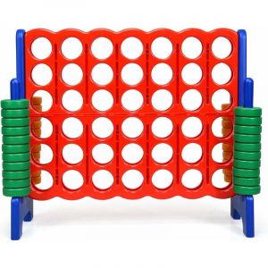 Relax4life - Jeu de Puissance 4 G&eacute;ant avec 42 Anneaux, Jeu Stra&eacute;gie Ludique et &Eacute;ducatif avec Levier de R&eacute;initialisation pour R&eacute;union, Famille (Bleu)