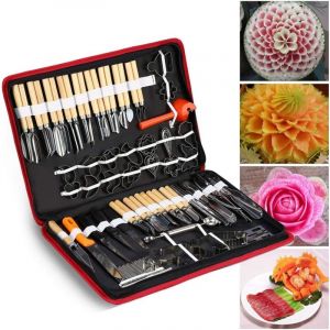Vtizikl 80 Pcs Kit D'Outils de Sculpture Culinaire, Kit D'Outils D'&eacute;Pluchage de Sculpture Culinaire pour la Garniture de Fruits et L&eacute;Gumes
