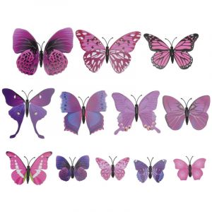 Lot de 10 aimants de réfrigérateur en forme de papillon mignon - Aimant puissant 3D