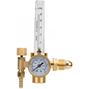 Régulateur de Gaz Argon, Adaptateur de Régulateur de Soudage Tout en Laiton avec Débitmètre Régulateur de Soudage G5/8 Filetage Mâle Argon Co2 Mig