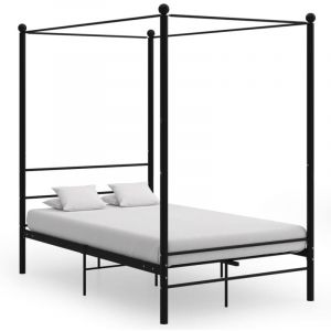 Maison Chic - Cadre de lit à baldaquin sans matelas-Structure de lit noir 140x200 cm métal 696410