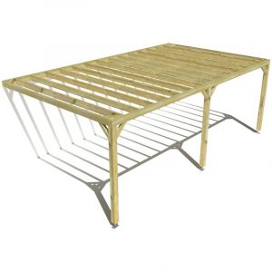 Pergola bois &bull; 7m x 4m &bull; adoss&eacute;e &bull; sens profondeur &bull; livraison comprise