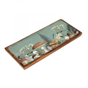 Plateau en manguier et émail Champignons