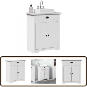 vidaXL Armoire de lavabo de salle de bain BODO blanc 70x35x80 cm