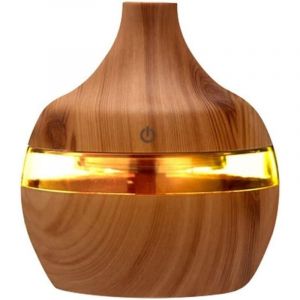 Diffuseur d'ar&ocirc;mes &eacute;lectrique USB 300 ml, humidificateur en bois, brumisateur d'huiles essentielles pour voiture et maison, mini humidificateur