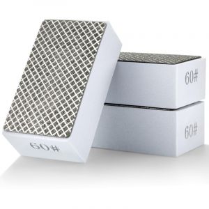 3 tampons de polissage &agrave; main diamant&eacute;s, tampon abrasif diamant&eacute; grain 60, bloc abrasif r&eacute;utilisable pour b&eacute;ton, c&eacute;ramique, verre, pierre, granit,