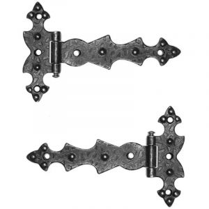 2x charni&egrave;re plate meuble ancien vintage 11.36.9cm retro fer forg&eacute; noir rustique armoire porte placard