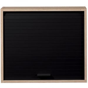 Beaux Meubles Pas Chers - Meuble haut de cuisine &agrave; rideau 60x25x53,6 cm noir et ch&ecirc;ne - cook