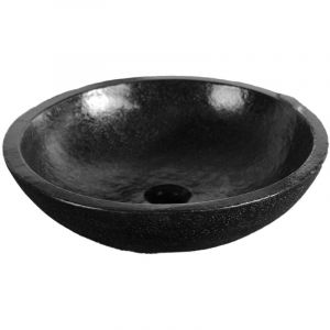 Vasque à poser ronde en Terrazzo noire pour salle de bain lavabo et lave main
