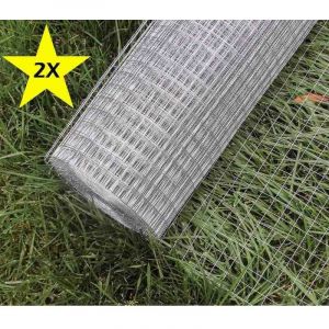 Lot de 2 : 25 mètres De Grillage à Poules 12 mm hauteur 50 cm Pour Clapier, Poulailler, Volière - Acier