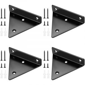 4 Pièces Supports d'étagère Flottants, Supports à Tablettes Muraux Triangulaires Invisibles, Equerre Etagere Murale Métal pour étagère
