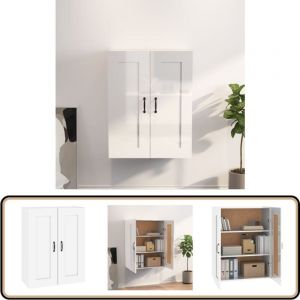 Vidaxl - Armoire murale suspendue Blanc brillant 69,5x32,5x90 cm - Armoire Murale - Meuble Suspendu - Rangement Mural - Buffet Étroit - Commode Murale