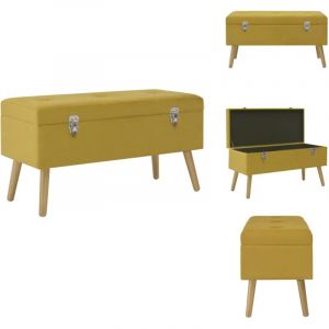 Vidaxl - Banc avec compartiment de rangement 80cm Jaune moutarde Velours - Banc Coffre - Banc Tissu - Banc Rangement - Banc Design - Meuble D'entrée