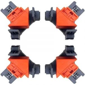 4 Pcs Presses D'angles Menuiserie, Assemblage en Angle et en T -Vissage et Encollage à 90° Serre Joint Angle, Cadre Angle Droit Pour Travail Du Bois