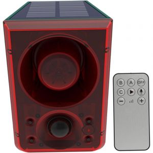 Alarme de chien qui aboie, d&eacute;tecteur de mouvement solaire, g&eacute;n&eacute;rateur bruit avec t&eacute;l&eacute;commande, &eacute;tanche, rechargeable par USB, d&eacute;tecteur mouvement