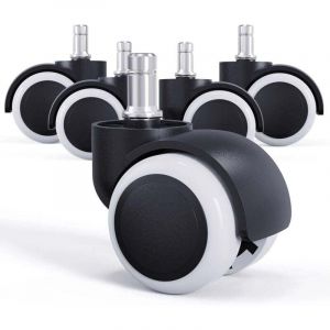 5 Roulettes De Bureau Pivotantes En Caoutchouc 50mm Avec Tiges Universelles 11mm Rechange Chaise