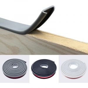 2M Gris Forme de U 18MM Bande de Chant en Melamne Adhesive,Pas de Thermocollant Ch&ecirc;ne Chant Plan de Travail Bande de Garniture,Caoutchouc Souple TPE