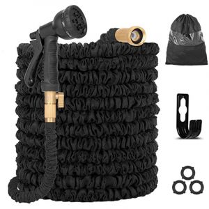 Vtizikl Tuyau Arrosage Extensible, 50ft Tuyau D'arrosage Tube en latex &agrave; 3 couches avec Pistolet 8 Fonctions, Tuyau Magique Extensible, Support de