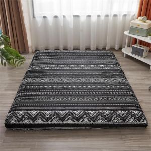 Housse imprim&eacute;e pour matelas futon tatami sans futon, coton doux avec fermeture &eacute;clair, 150x200 cm