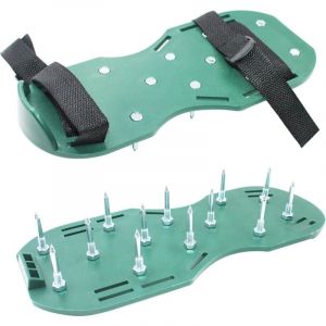 Houhence - Sandales Aérateur Pelouse, 1 paire 42mm Aérateur de Pelouse avec 26 Clous et Clé, Chaussure à Gazon Ajustable, Amélioration de la qualité
