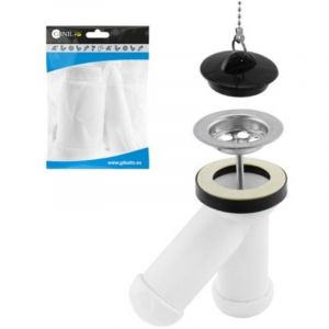 Siphon compact "y" pour robinet lavabo-bidet + joint r&eacute;ducteur conique, GENIL.