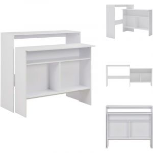 Table de bar avec 2 dessus de table Blanc 130x40x120 cm - Table De Bar - Table Haute - Meuble De Salon - Mobilier Contemporain - Table Blanche