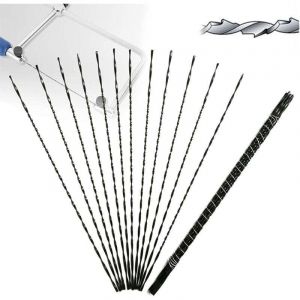 12 pi&egrave;ces lames de scie &agrave; chantourner avec dents spirale en m&eacute;tal pour bois Plastique Coupe scier Carve Compatible avec la plupart des principaux