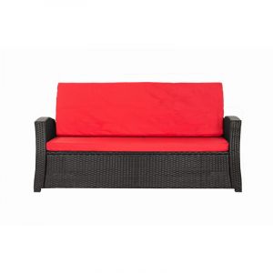 Coussins de canap&eacute; meubles de jardin en r&eacute;sine tress&eacute;e Rouge, Coussins balan&ccedil;oire d'ext&eacute;rieur 100x50x50cm Coussin pour banquette 2 places-Slim