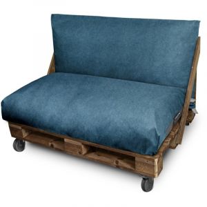 Happers - Coussin palette en simili cuir d'ext&eacute;rieur Patagonia Bleu Housse Si&egrave;ge 120x80x20 Sans Garnissage Patagonia Bleu