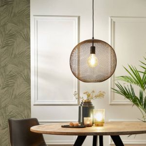 Millumine - Suspension ronde grillage noir mat s Reilley