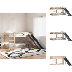 Vidaxl - Lit superpos&eacute; avec toboggan et &eacute;chelle sans matelas 80x200 cm - Lit Superpos&eacute; - Lit Enfant - Lit Mezzanine - Lit Avec Toboggan - Lit Avec