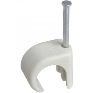Schneider Electric - Lot 50x Cavalier Pontet électrique Blanc Pour Fixation De Gaine Ou Tube Iro De Diamètre 22 à 26mm - Clou 45mm - Schneider