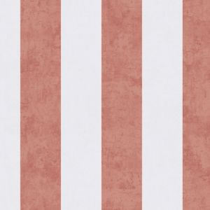 Papier peint &agrave; rayures Profhome 770786 papier peint intiss&eacute; lisse avec un dessin infantile mat rouge blanc-cr&egrave;me brun rouge rouge corail 5,33 m2
