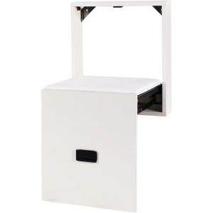 Tabouret mural pliable, Siège de douche, Chaise pliante ultra fine, Convient pour foyer, véranda, garde-robe, balcon, salle de bain (blanc)