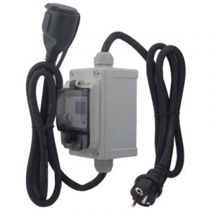 Compteur Electrique Num&eacute;rique Mobile 230V IP67 Wattmetre Mobile Ext&eacute;rieur KWH Wattmetre Prise avec LED/R&eacute;initialisation, Prise Compteur D'&eacute;nergie